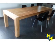Stůl Deluxe - masiv Dub - olej - drásáno - noha 12x12cm